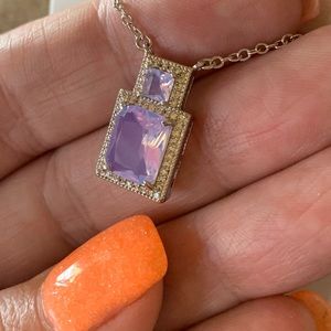 new beautiful genuine pink moonstone necklace